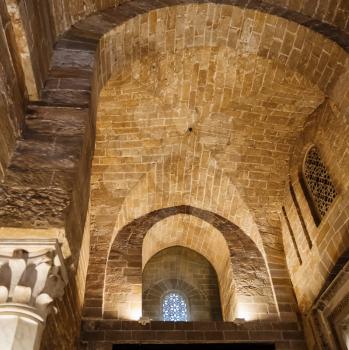 PALERMO, ITALY - JUNE 24, 2011: brick walls of Palazzo dei Normanni (Palace of the Normans, Palazzo Reale) in Palermo. Royal Palace was the seat of the Kings of Sicily during the Norman domination