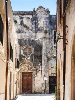 SYRACUSE, ITALY - JULY 3, 2011: Chiesa San Salvatore in Syracuse city in Sicily. The city is a historic town in Sicily, the capital of the province of Syracuse.