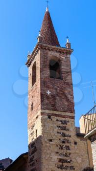 travel to Italy - tower of Evangelical Church in Verona city (Chiesa Evangelica Valdese di Verona)