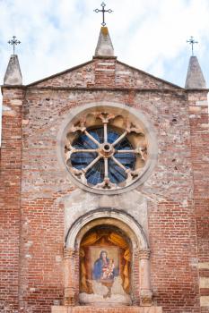 travel to Italy - facade of Church of San Zeno in Oratorio (Chiesa di San Zenetto) in Verona city
