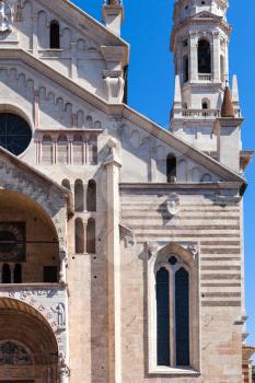 travel to Italy - Duomo cathedral and Sanmicheli bell tower in Verona city in spring