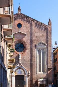 travel to Italy - facade of Chiesa di Sant Eufemia in Verona city in spring