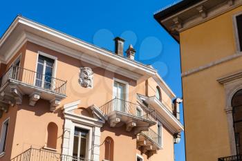 travel to Italy - decoration of urban house in Vicenza city in spring