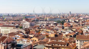 travel to Italy - above view of Verona city with Arena di Verona from tower Torre dei Lamberti in spring