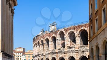 travel to Italy - Arena di Verona ancient Roman Amphitheatre in Verona city in spring