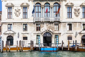travel to Italy - facade of palace Palazzo Balbi on Grand Canal in Venice city in spring. It was built from 1582, and it became a property of the Veneto region in 1971