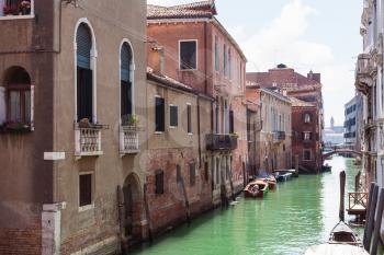 travel to Italy - urban houses on waterfront of Rio de la Pieta canal in Venice city in spring
