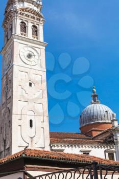 travel to Italy - view of campanile and dome of chiesa Santa Maria Formosa from canal Rio del Mondo Novo in Venice city in spring