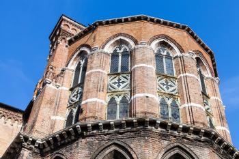 travel to Italy - apse of Basilica di santa maria gloriosa dei frari (The Frari) in Venice city in spring