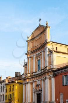 travel to Italy - Chiesa di Ognissanti in Mantua city in spring evening
