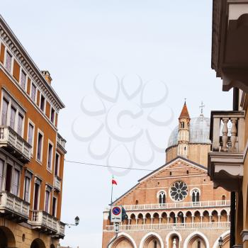 travel to Italy - view of Basilica of Saint Anthony of Padua on piazza del Santo in Padua city from street