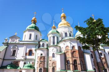 travel to Ukraine - Saint Sophia (Holy Sophia, Hagia Sophia) Cathedral in Kiev city in springin Kiev city in spring