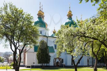 travel to Ukraine - building of Saint Sophia (Holy Sophia, Hagia Sophia) Cathedral in Kiev city in springin Kiev city in spring