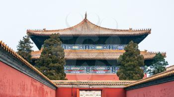 travel to China - gate to Imperial Ancestral Temple (Taimiao, Working People's Cultural Palace) in Beijing Imperial city in spring.