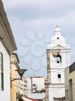 Travel to Algarve Portugal - bell tower of Church of St Anthony (Igreja de Santo Antonio) in Lagos city