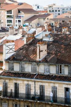 Travel to Provence, France - above view of apartment house in Marseilles city