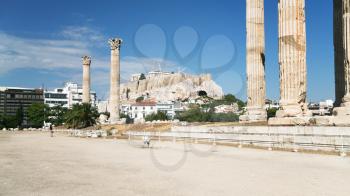 travel to Greece - ruins of Temple of Olympian Zeus (Olympieion, Columns of the Olympian Zeus) in Athens city