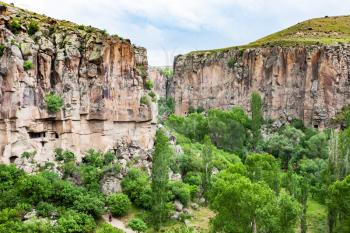 Travel to Turkey - gorge of Ihlara Valley in Aksaray Province in Cappadocia in spring
