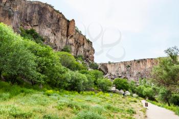 Travel to Turkey - hiking path in Ihlara Valley of Aksaray Province in Cappadocia in spring