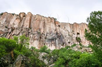 Travel to Turkey - old walls of gorge of Ihlara Valley in Aksaray Province in Cappadocia in spring
