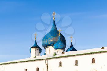 dome of Cathedral of Nativity of the Virgin ( The Cathedral of the Nativity of the Theotokos) in Suzdal Kremlin in Vladimir oblast of Russia