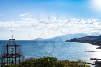 travel to Crimea - view of Crimean Southern Coast of Black sea near Malorechenskoe (Malorichenske) village