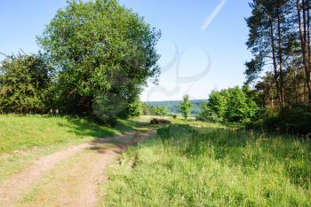 travel to Germany - country road in Nature and Geopark Vulkaneifel near Gerolstein Luftkurort (spa town) in summer