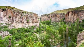 Travel to Turkey - panoramic view of Ihlara Valley of Aksaray Province in Cappadocia in spring