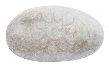 natural tumbled sea beach pebble isolated on white background