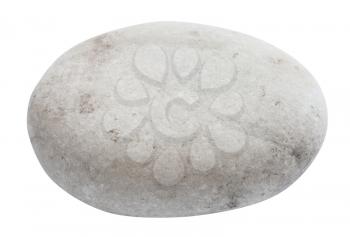 polished beach pebble isolated on white background