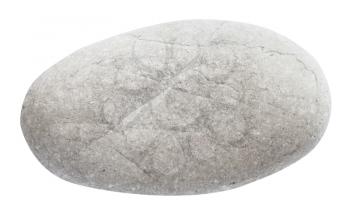 polished river pebble isolated on white background