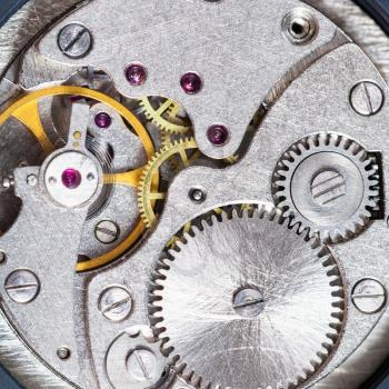 watchmaker workshop - gears of mechanical watch close up