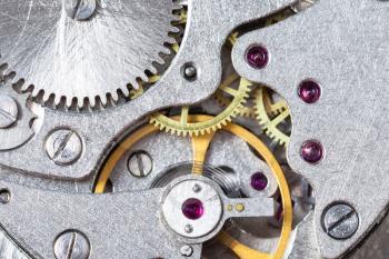 watchmaker workshop - detail of mechanical watch close up