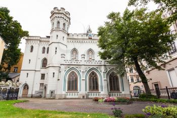 travel to Latvia - palace Old Town's Small Guild in Riga city in september. The building was built in 1864-66 years after the project by architect Johann Felsko
