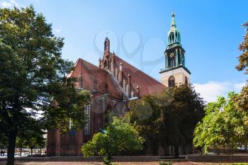 travel to Germany - view of St Mary's Church (Marienkirche) in Berlin city in september