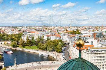 travel to Germany - Berlin city skyline with Spree River from Berliner Dom in september