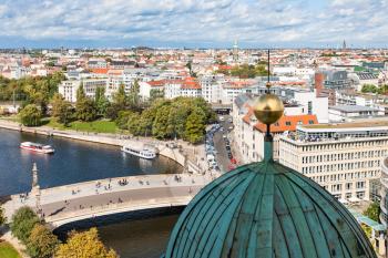 travel to Germany - Berlin cityscape with Spree River from Berliner Dom in september
