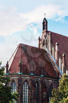 travel to Germany - back side of St. Mary's Church (Marienkirche) in Berlin city in september