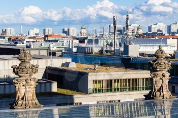 travel to Germany - view of Berlin city from Reichstag building in september