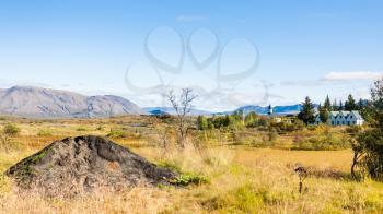 travel to Iceland - Thingvellir settlement in valley in september