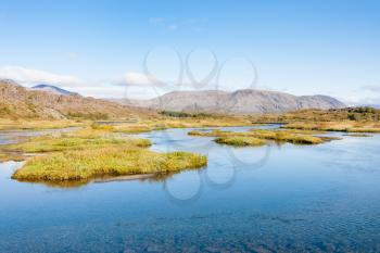 travel to Iceland - Oxara river in valley of Thingvellir national park in september