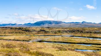 travel to Iceland - Silfra fissure in rift valley of Thingvellir national park in september