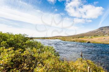 travel to Iceland - riverbed of Bruara River in september