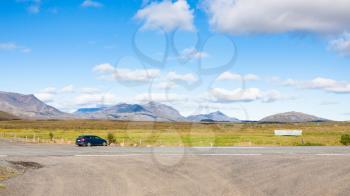 travel to Iceland - Laugarvatnsvegur country road near Efri Reykir village in Iceland in september