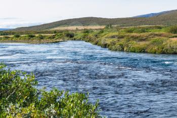 travel to Iceland - riverbed of Bruara river in september