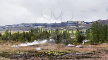travel to Iceland - Haukadalur geyser valley in september