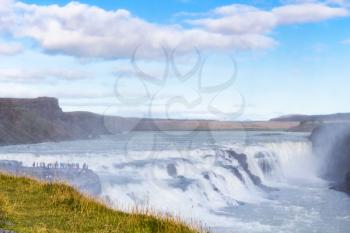 travel to Iceland - Gullfoss waterfall on Olfusa river in autumn