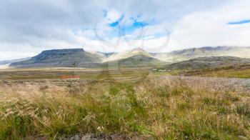 travel to Iceland - icelandic country scenic near Skeggjastadir farm in september