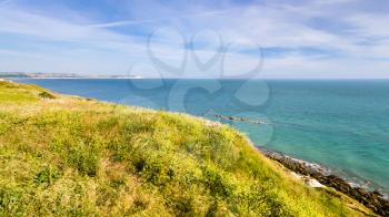 travel to France - Cap Gris-Nez and English channel in Cote d'Opale district in Pas-de-Calais region of France in summer day