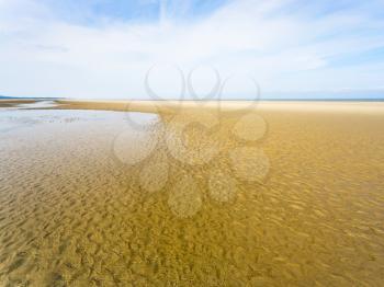 travel to France - view of sand beach of Le Touquet in low tide (Le Touquet-Paris-Plage) on coast of English Channel